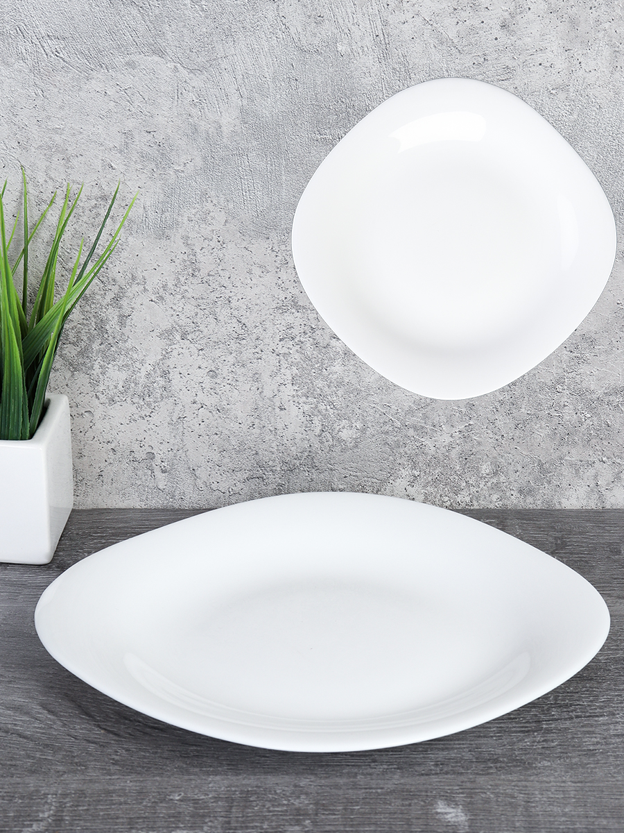 Тарелка квадратная 215 мм плоская белая / KWH85 (БЕЛЫЙ) /уп 48/