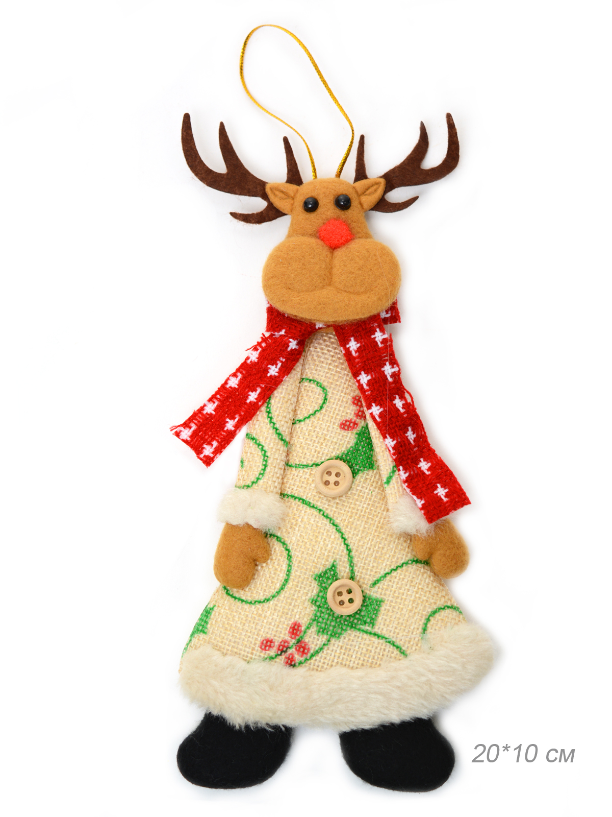 Елочное украшение Олень 10*23 см / Е157 /уп 10/400/