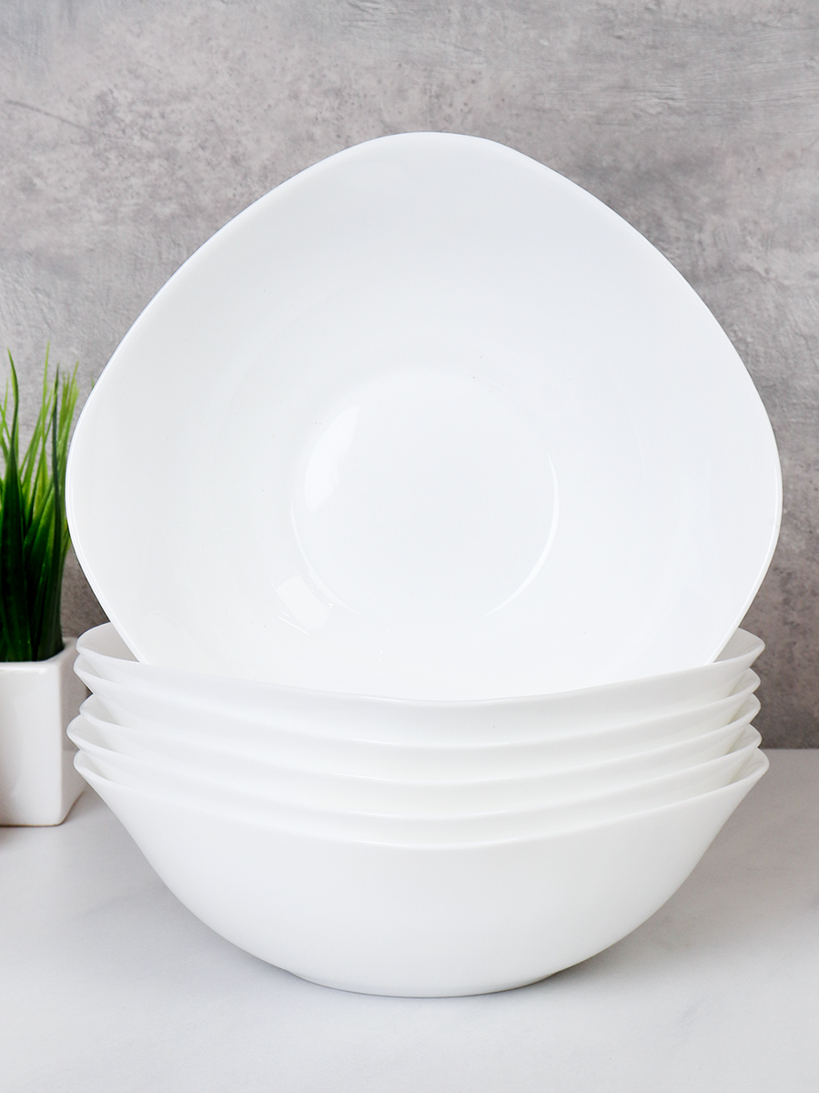 Набор суповых квадратных тарелок 6 штук 750 мл Белый / NFW75T White) уп 8/  