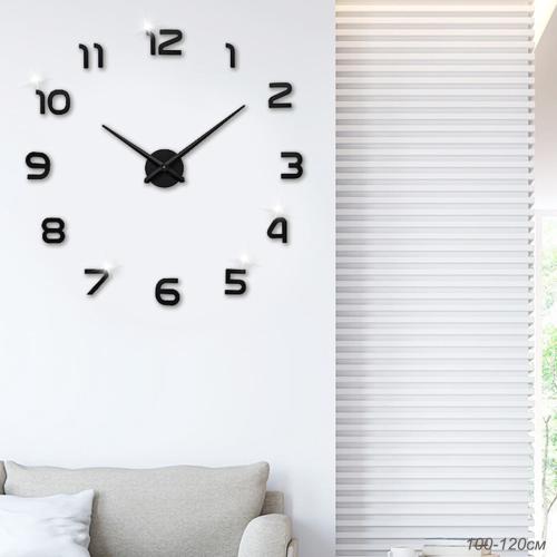 Часы настенные 3D наклейка 100-120 см / ZH002B/3 /уп 50/ черные