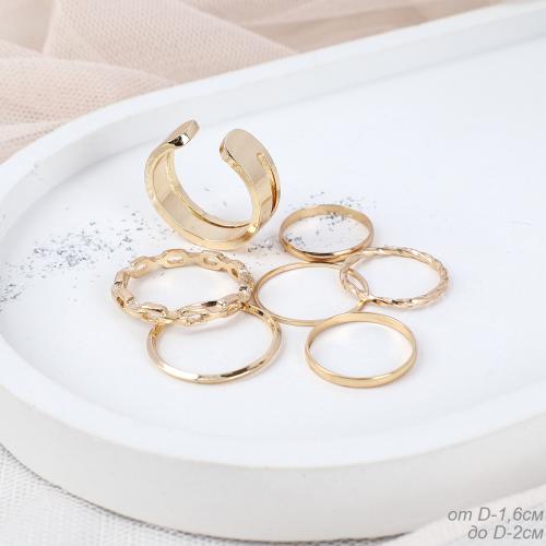 Кольца набор 7 штук / ZJ3356 /уп 12/ золото