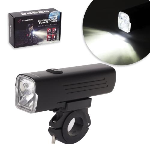 Фонарь передний COMIRON "RIGHTBEAM" корпус: алюминий, свет: T20*2, 1000lm, 4800mAh, 4 режима, Type-C, вес 198гр /уп50/
