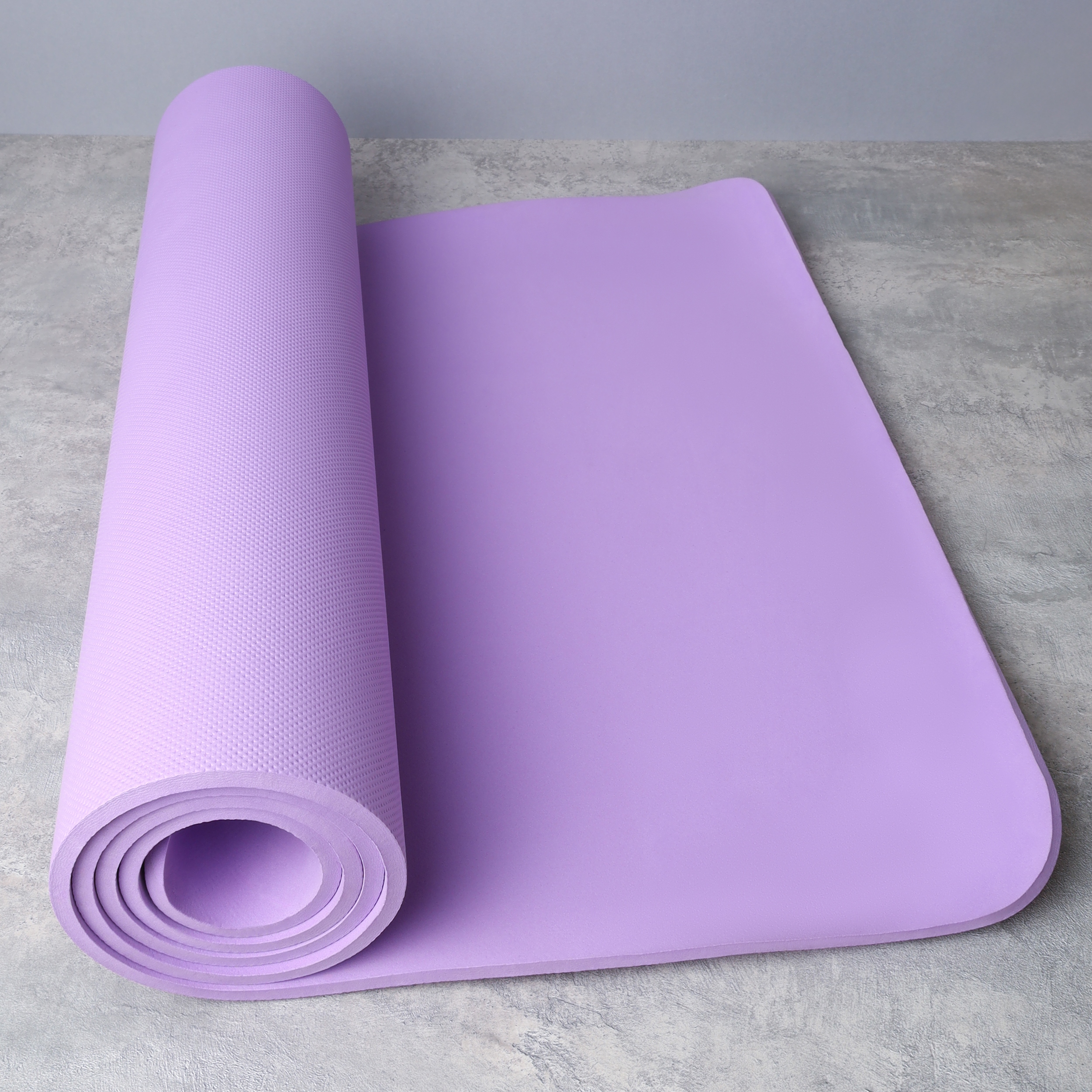 Коврик для йоги и фитнеса спортивный гимнастический EVA 8мм. 173х61х0,8 цвет: фиолетовый / YM-EVA-8V / уп 20