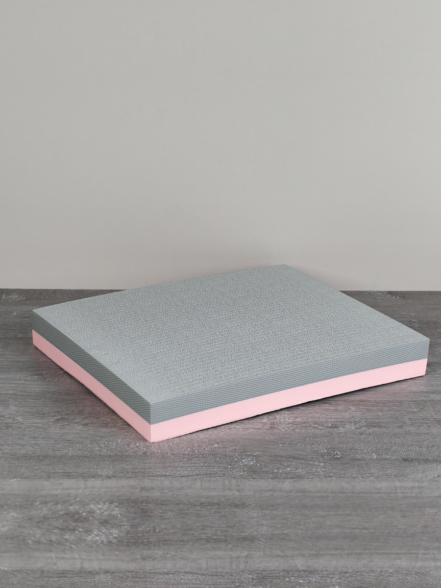 Мат балансировочный для фитнеса и йоги 40х33х5cm/ розово-серый/ уп20