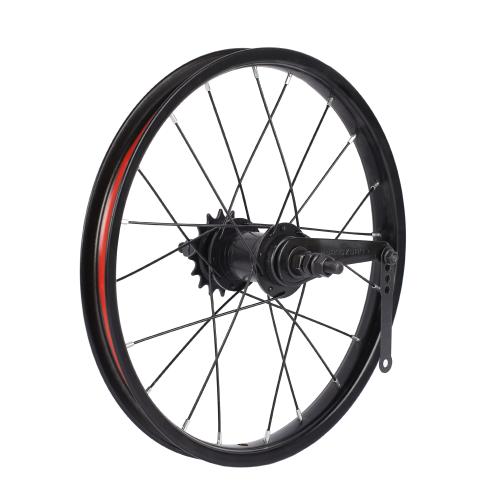 Колесо 16 дюймов заднее в сборе. с тормозной кареткой и шестерней 110 mm BR16R , чёрное / уп 14 /