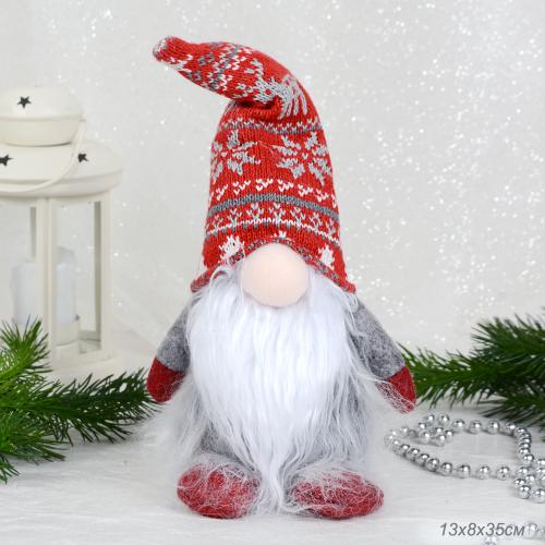 Новогоднее украшение Гном 13x8x35 см / N100 /уп 200/