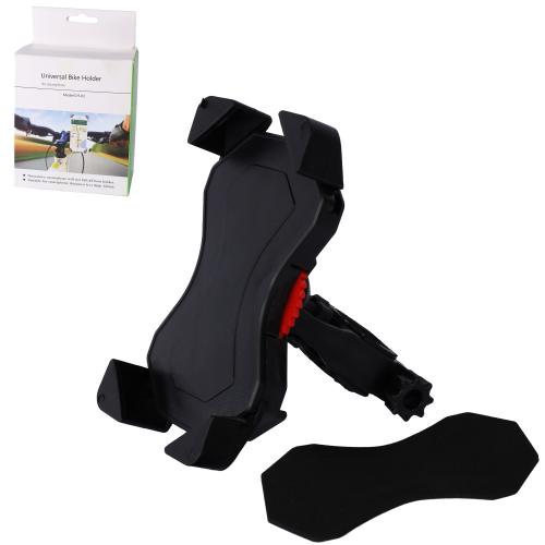 Держатель велосипедный пластиковый для телефона регулируемый универсальный. Чёрный / уп 100