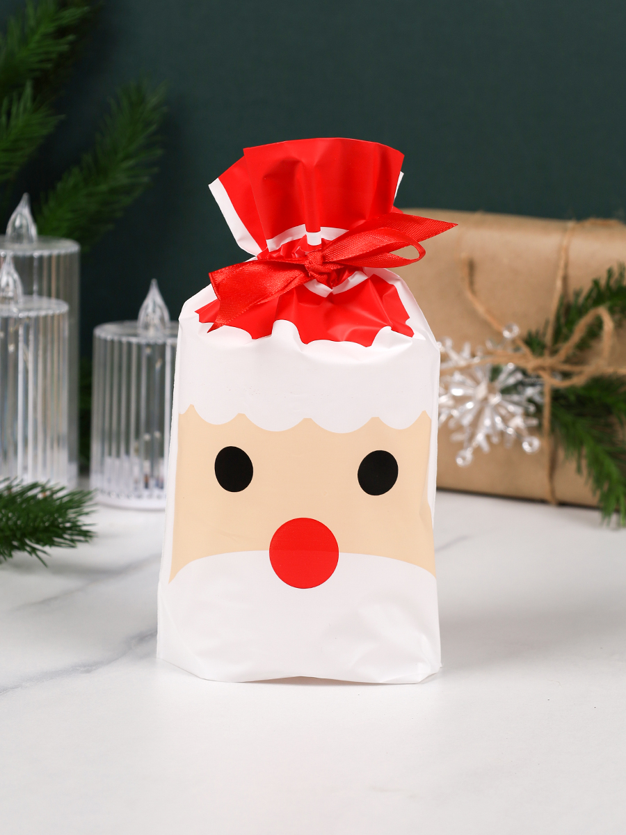 Мешочек подарочный набор 50 штук 15х23 см Новый год / YI1523-25 /уп 50/