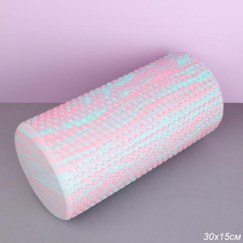 Ролик массажный спортивный 30x15/ розово-голубой /уп10