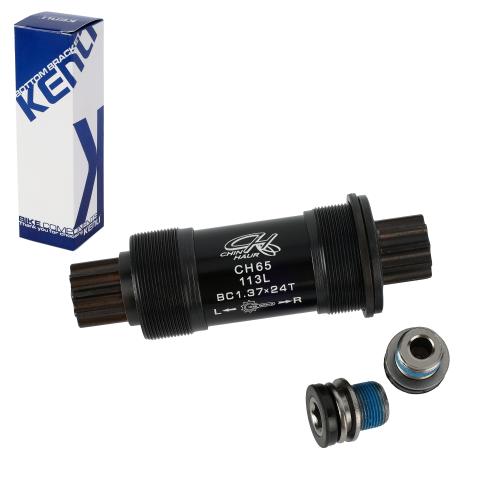 Каретка ISIS drive KENLI картриджная 68мм/113мм-10T, пром.подшипники /KL-09D/ FINISH: BLACK. CRMO./ уп50/