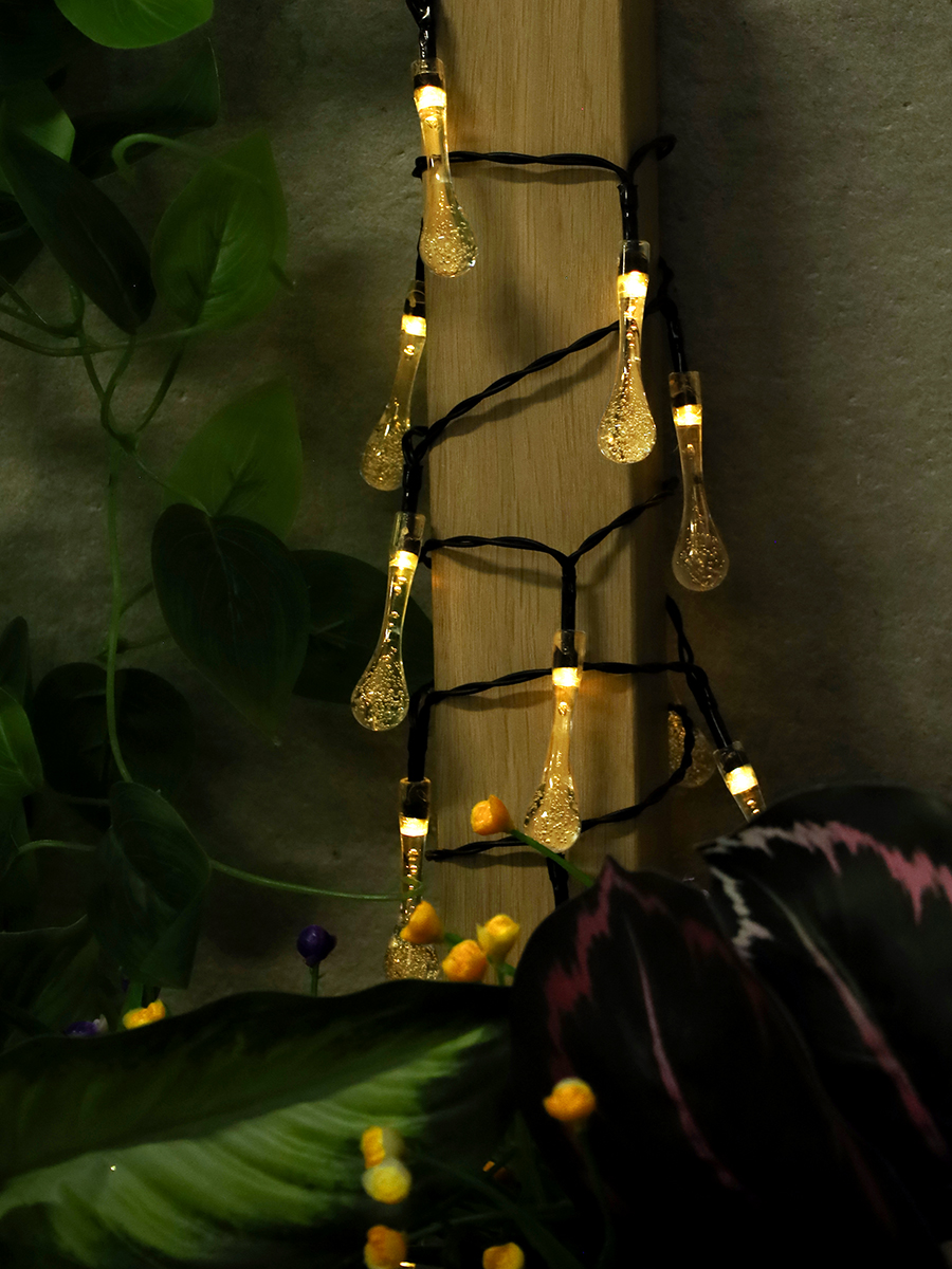 Гирлянда с питанием от солнечных элементов Капелька росы / FN-835 /уп 50/ 5 метров 50 ламп 6 режимов 690357