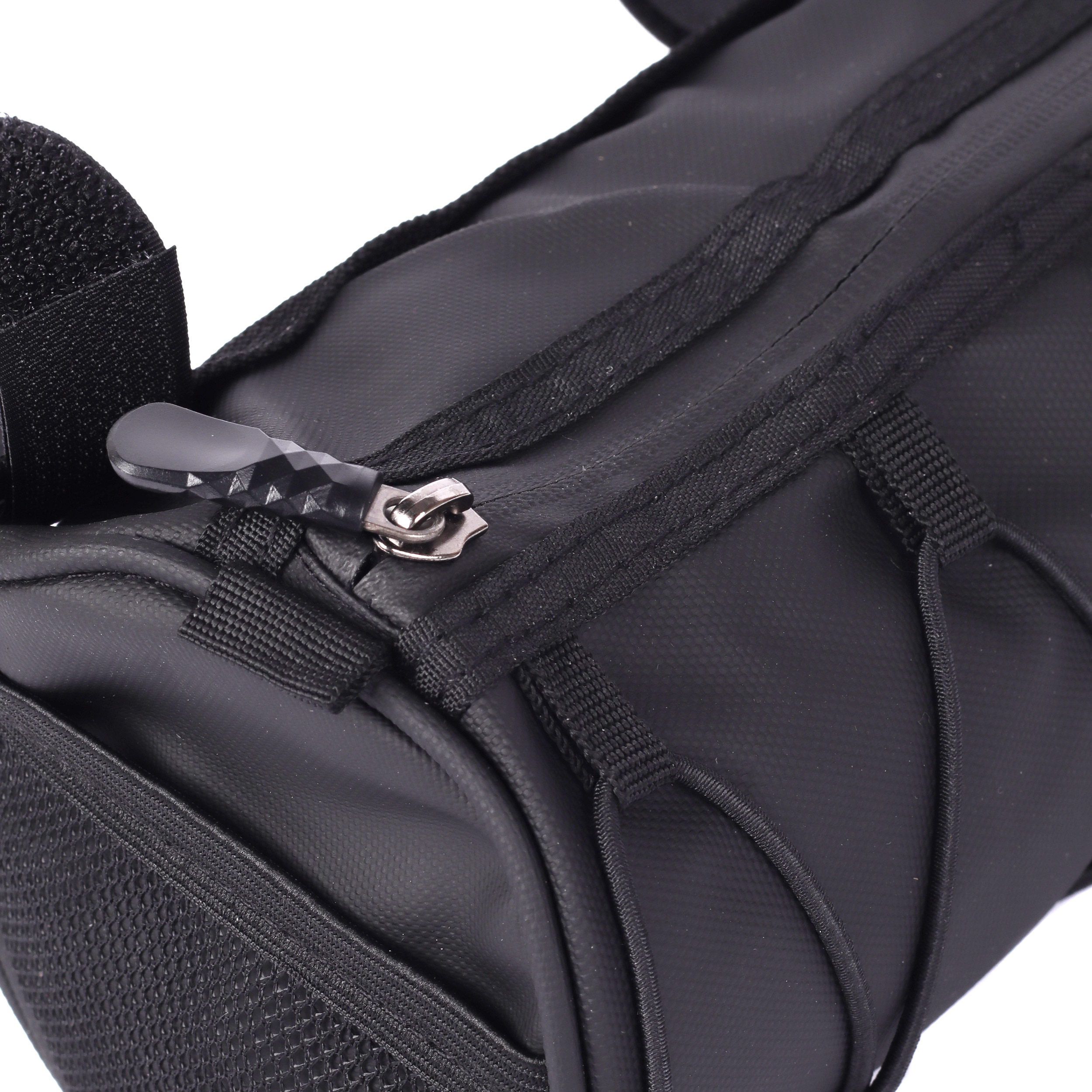 Сумка велосипедная на руль B-SOUL, материал 600D, на молнии, крепление velcro, 24х10см, 2.5л, Черная /уп30/50/