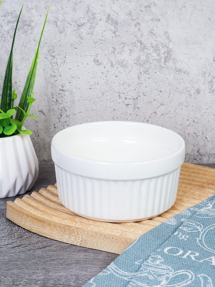 Кокотница 250 мл максимальная температура запекания 220 / DX0612-4 /уп 100/ белое