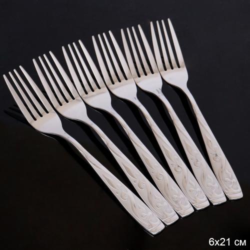 Вилка столовая 6 штук Серебро Мелисса Глянец / K-412 /уп 100/ 0,30/
