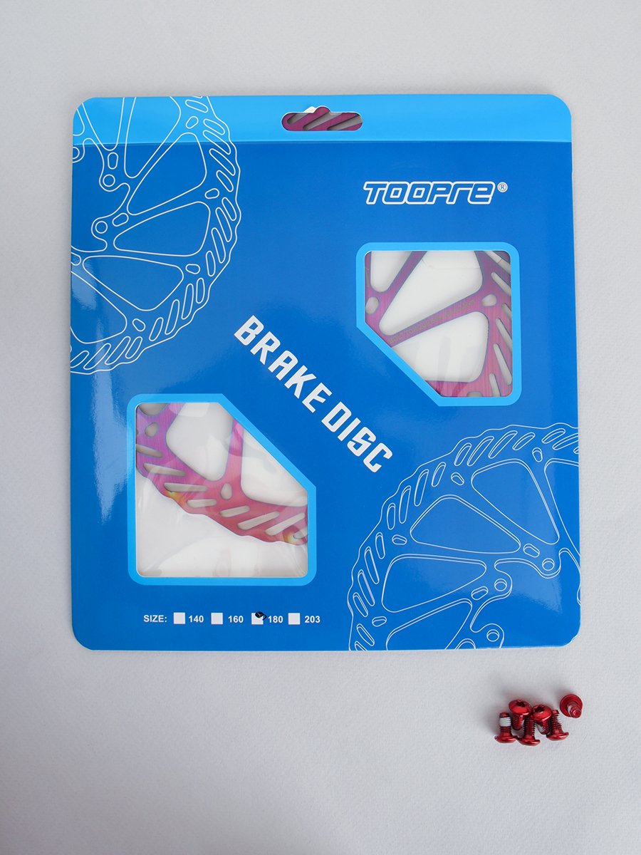 Ротор  дискового тормоза TOOPRE G3-180color, диаметр диска 180мм, 44мм. Толщина 1.8мм. 6 отверстий. Вес 130гр. Цветной