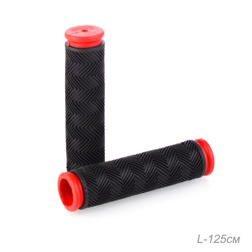 Грипсы 120 мм. "Ёлочка", Материал: PVC / 2 шт / Цвет черный-красный /уп 10/200/
