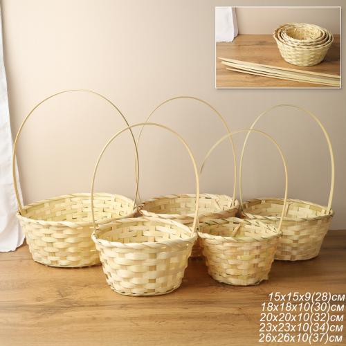 Корзина плетеная 5 штук набор / A-995/2 /уп 80/ручки отдельно