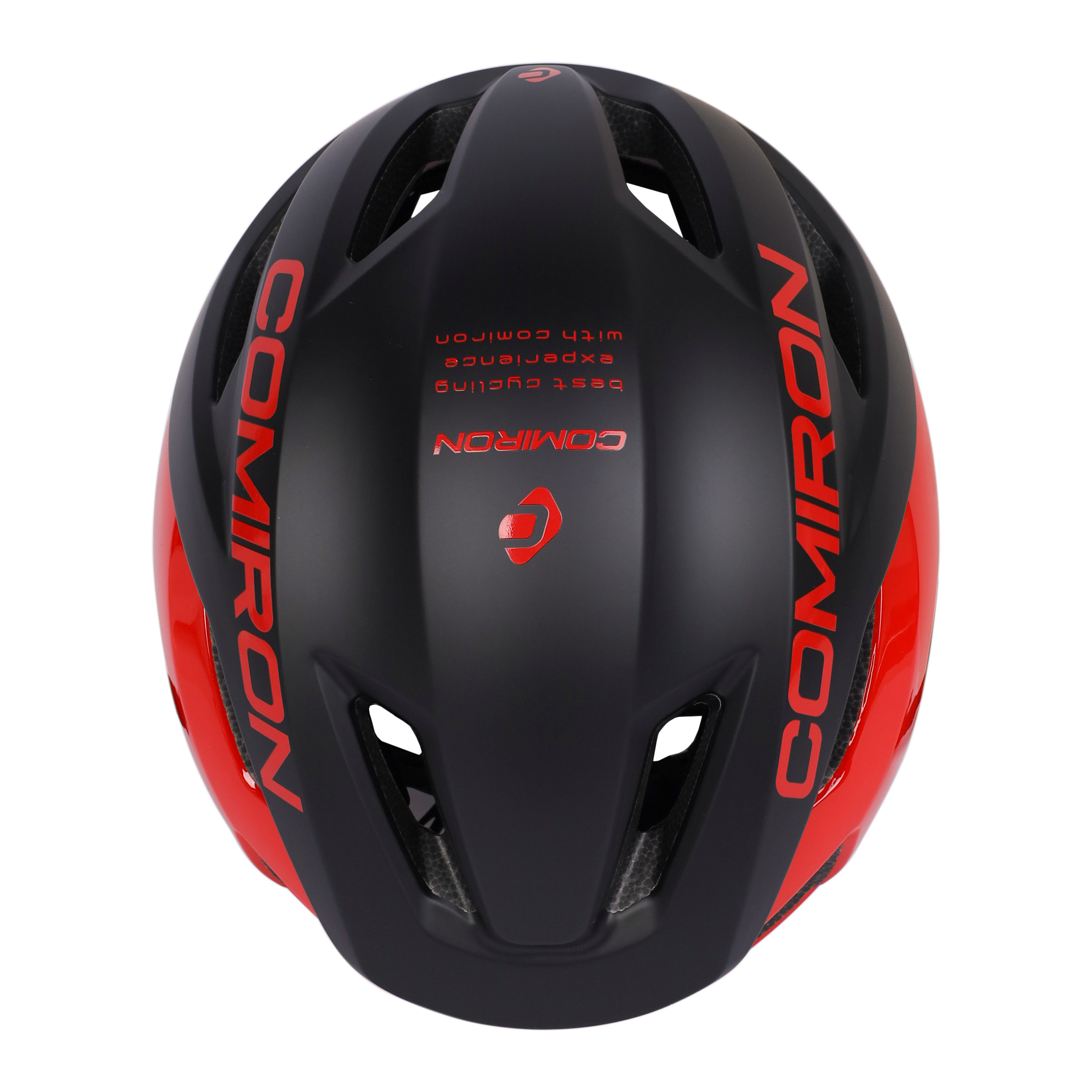 Шлем велосипедный COMIRON Wind. Цвет: Black-Red. Размер: M (58-61см)  / MX-69T / уп 12