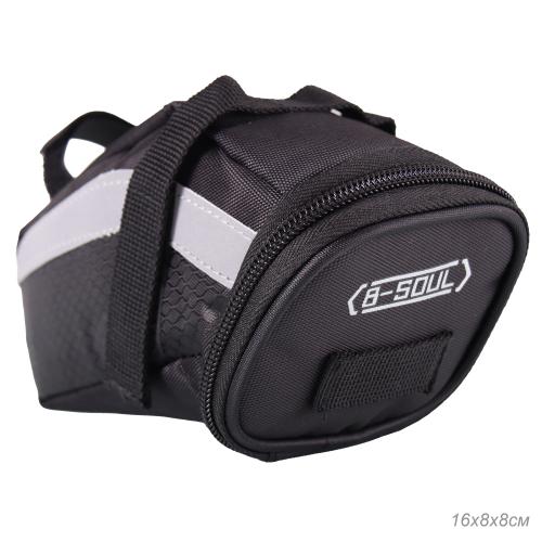 Сумка велосипедная подседельная большая BICYCLE SOUL, материал оксфорд 1680D, отделение на молнии, застёжка velcro, чёрная, 14.5х13.5х9см. /уп 50/100/