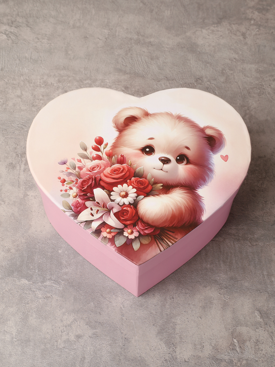 Коробка подарочная 3 штуки Сердце / 1160 /уп 24/16*18.3*7/18*20.3*8/20*22.3*9cm