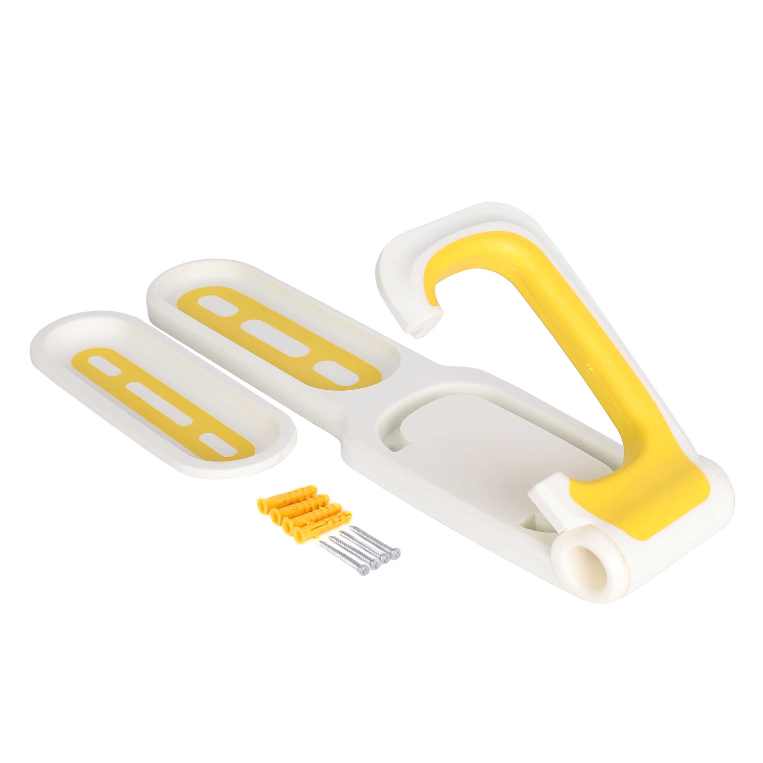 Вертикальный кронштейн-крюк BLACK TOOLS HOLDER03 складной для настенного крепления и хранения велосипеда, white-yellow /уп20