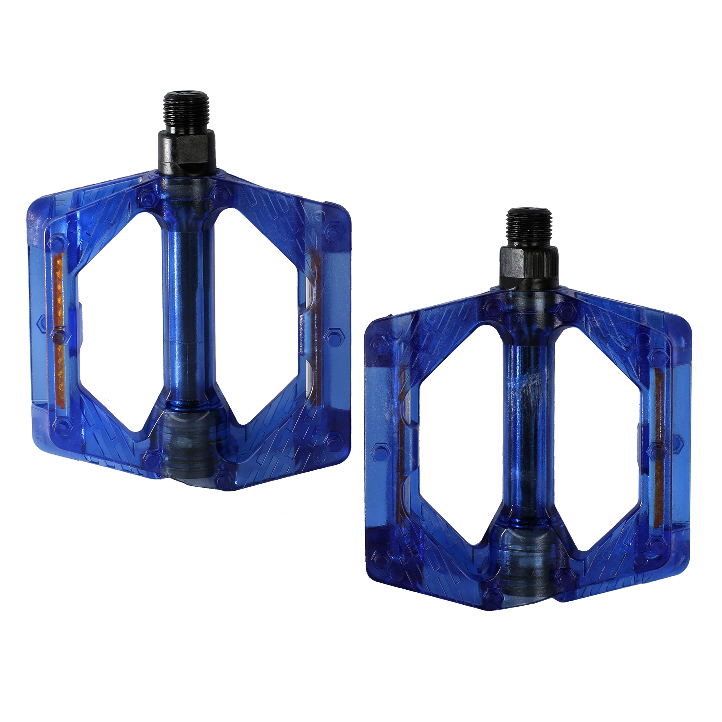 Педаль MTB HONGDING HD-855, 9/16 резьба, PC корпус, 2DU подшипника, 113х97мм, с рефлектором, 2S ось, 1 пара /HD-855/ синий /736976     