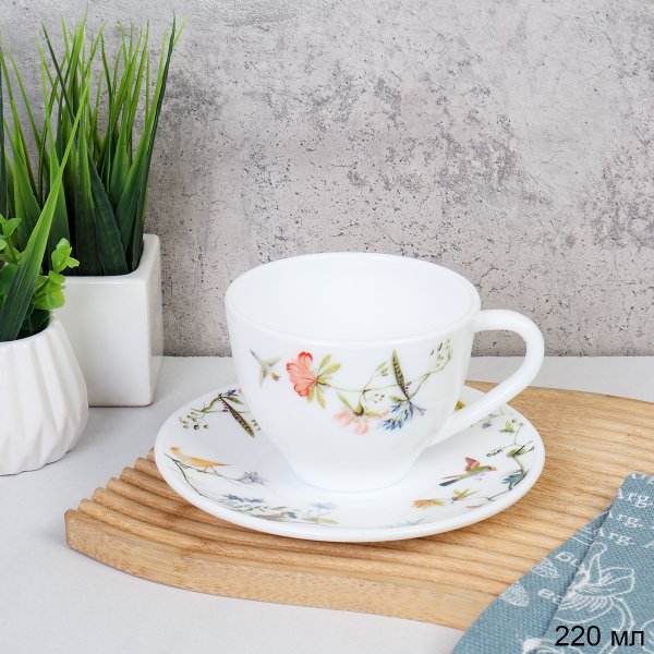 Чайная пара 220 мл ПАРА / GB220/12 (7008) /уп 8/ Райский сад