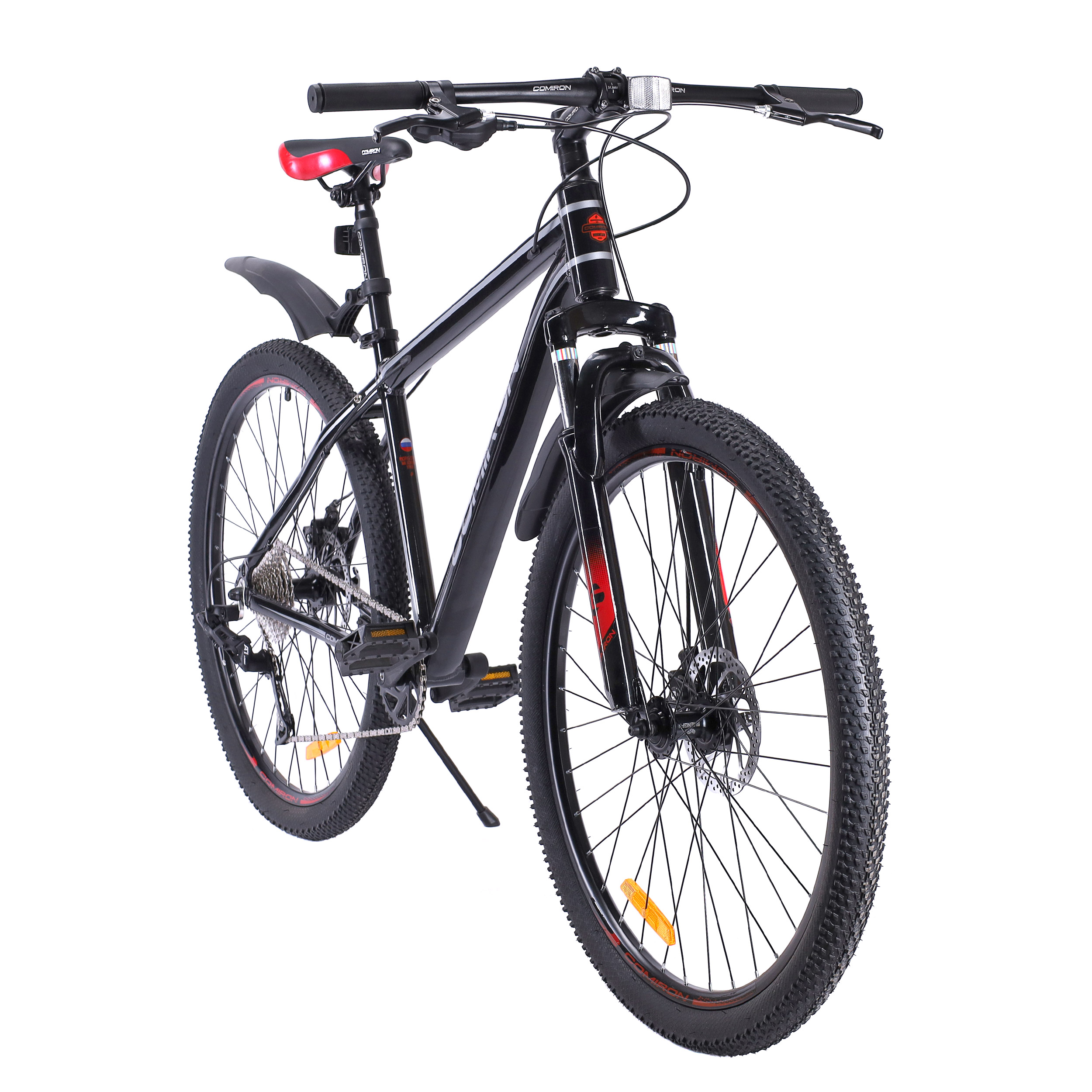 Велосипед 27,5" рама 17" 1x10sp COMIRON SYSTEM чёрный красный