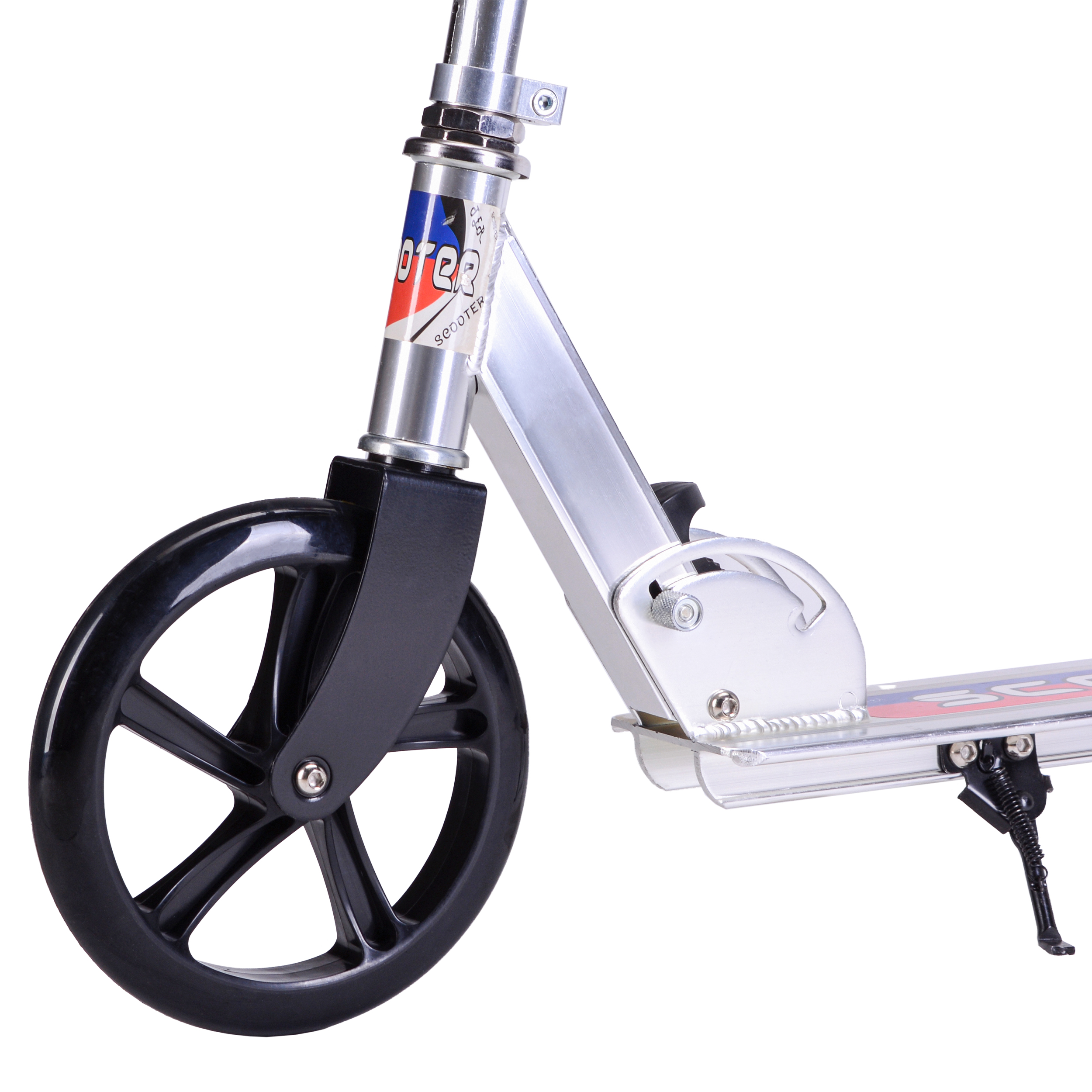 Самокат 2-х колесный SCOOTER с алюминиевой декой, цвет: серебро / GT3623AS /уп 8/ WB