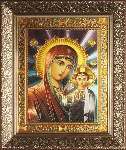 Икона 20х25 Казанская Богоматерь под стеклом / 048S-33 / CH837-2 /