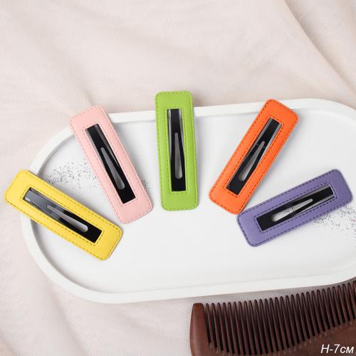 Заколка-зажим для волос Тик-Так набор 5 штук / YIW-35 /уп 20/кожзам-микс