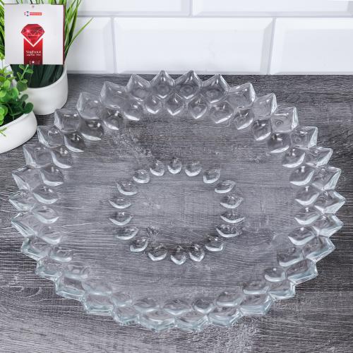 Блюдо 28 см YAGHOUT стекло / 804 /уп 8/ для сервировки