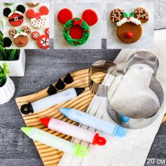 Кондитерский набор форма для печенья и бисквита Мышка 15 см + карандаш для декорирования / JH-142/SH-1525 /уп /  