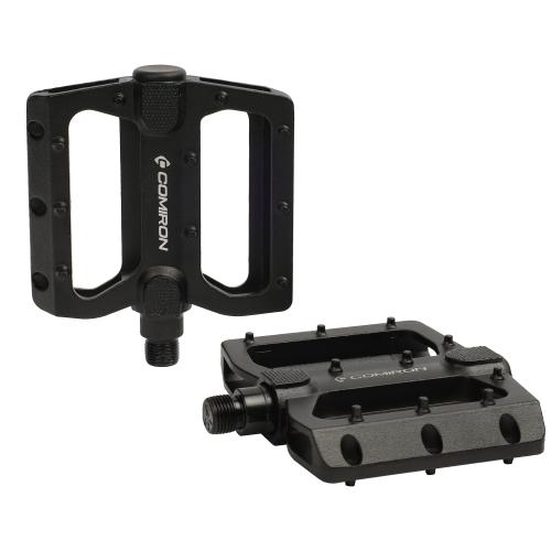 Педаль MTB COMIRON MX-P820, 9/16 резьба, ALU корпус, сталь. подшипник, 111х105мм, с рефлектором, 2S ось, black, 1 пара /уп50/