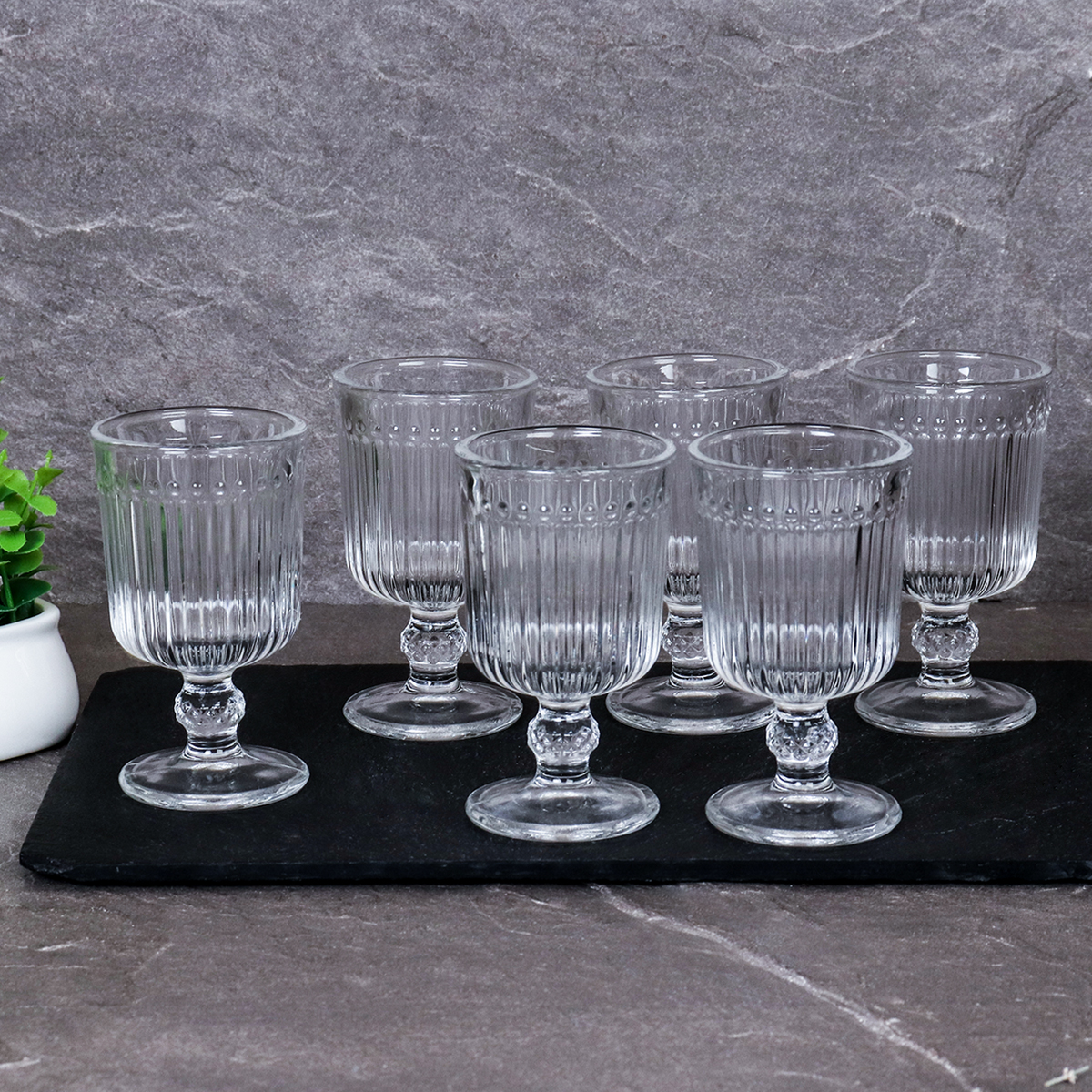 Рюмка 6 штук 60 мл на ножке прямая / F207-1A /уп 24/