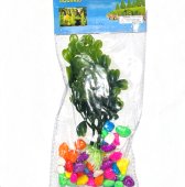 Водоросли c камнями 12 см Листья в форме сердца / KW-2760 /уп 24/480/705005