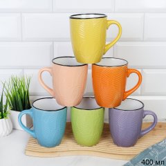 Кружка 400 мл Ветка фактурная Зеленый / А-454 /уп 48/ ПРОМО АКЦИЯ