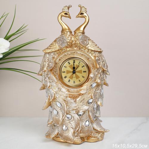 Часы статуэтка Павлин 29,5 см / QMH11255-20 /уп 12/