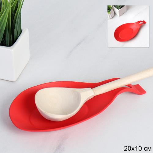 Подставка под ложку силиконовая / MS-918 /уп 500/ Красная