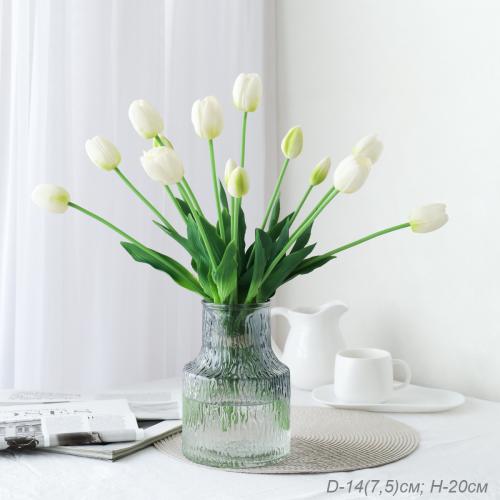 Ваза для цветов 20 см серая / WRD-104 /уп 24/ без индивидуальной упаковки