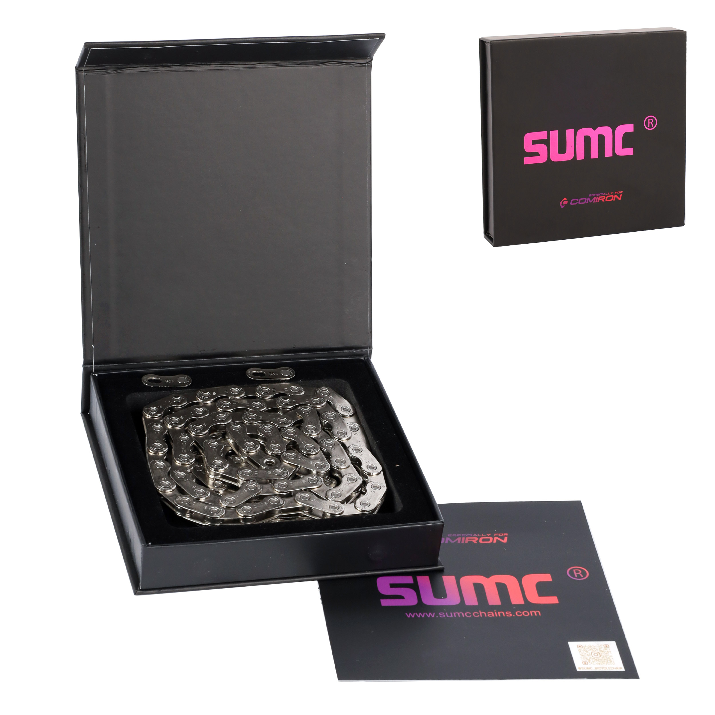 Велосипедная цепь SUMC 12 speed S12 PRO 1/2"x11/128" 126L. for SHIMANO. SILVER ГОСТ 30442-97 ISO 9633 /уп 40/