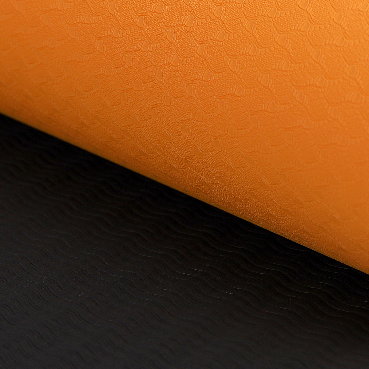 Коврик для йоги и фитнеса спортивный гимнастический двухслойный TPE 6мм. 183х61х0,6 цвет: оранжевый / YM2-TPE-6O / уп 12/