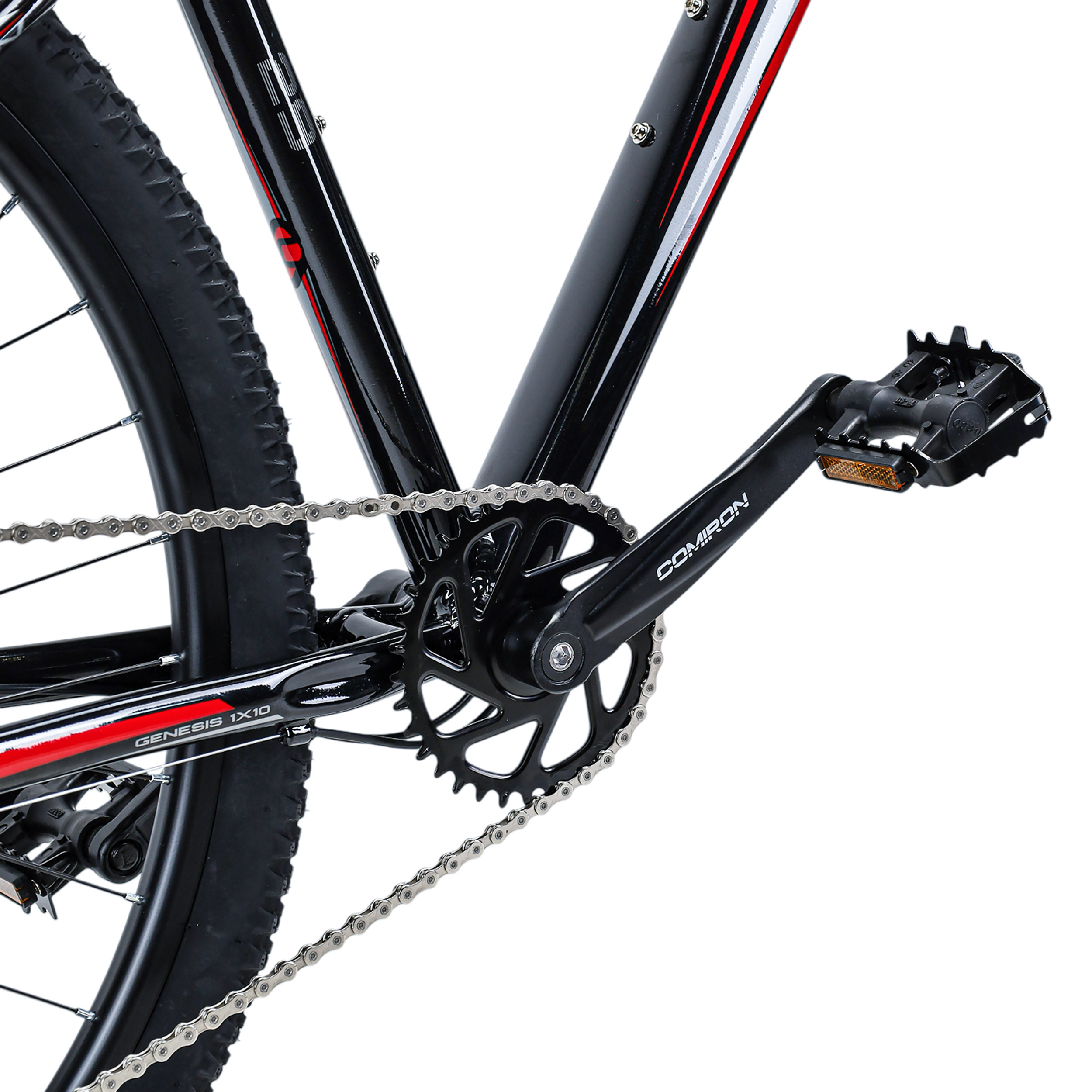 Велосипед 29" рама 19" 1x10sp 11-42T COMIRON GENESIS чёрный красный