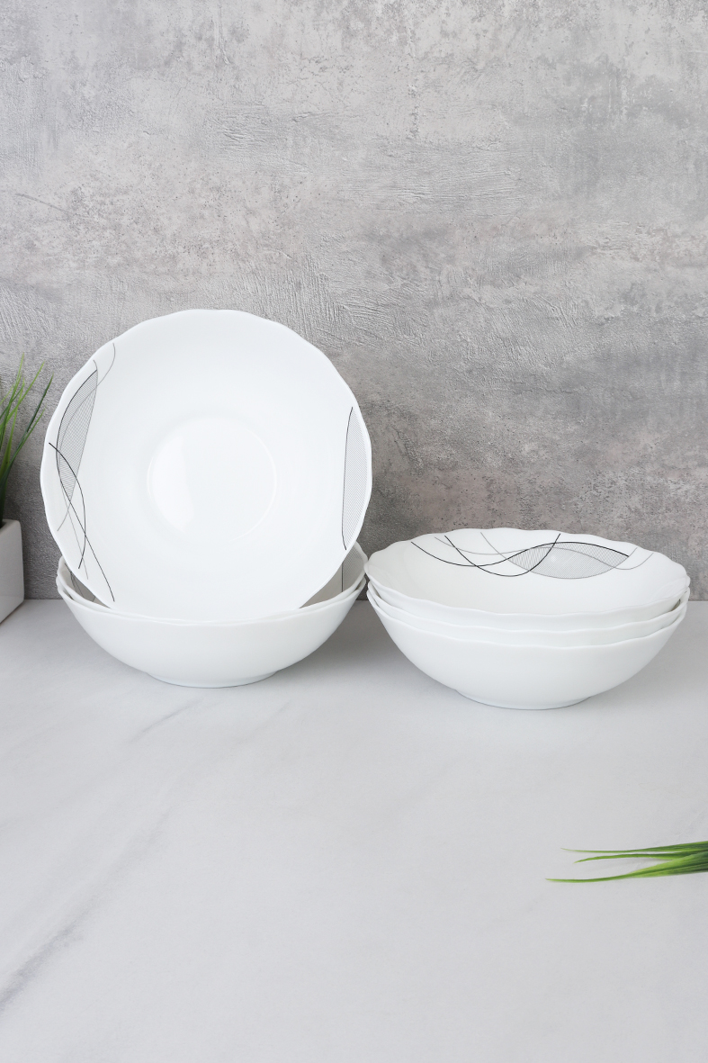 Набор суповых тарелок 6 штук 650 мл 175 мм / HW70 (2029) /уп 8/ Абстракция Волны 735519