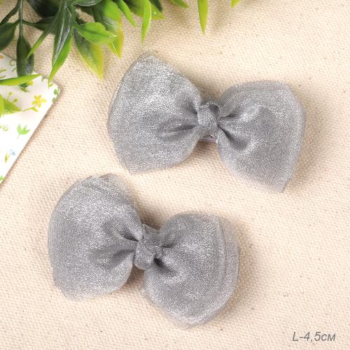 Бант-зажим для волос набор 2 штуки / YIW-20 /уп 1/светло-серый