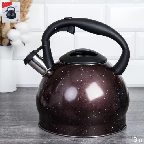 Чайник 3,0 л, ручка Бакелит/ КИСИГА/KISIGA / KBR-435 /уп 12/ 0,76/индукция / трехслойное дно