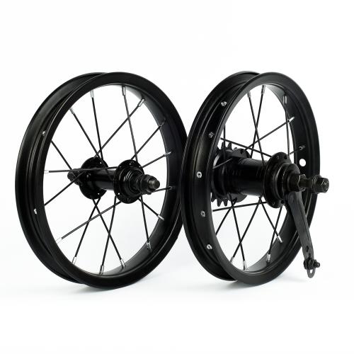 Колесо заднее,12 дюймов в сборе. с тормозной кареткой и шестерней 110 mm BR12R , чёрное / уп 14 /