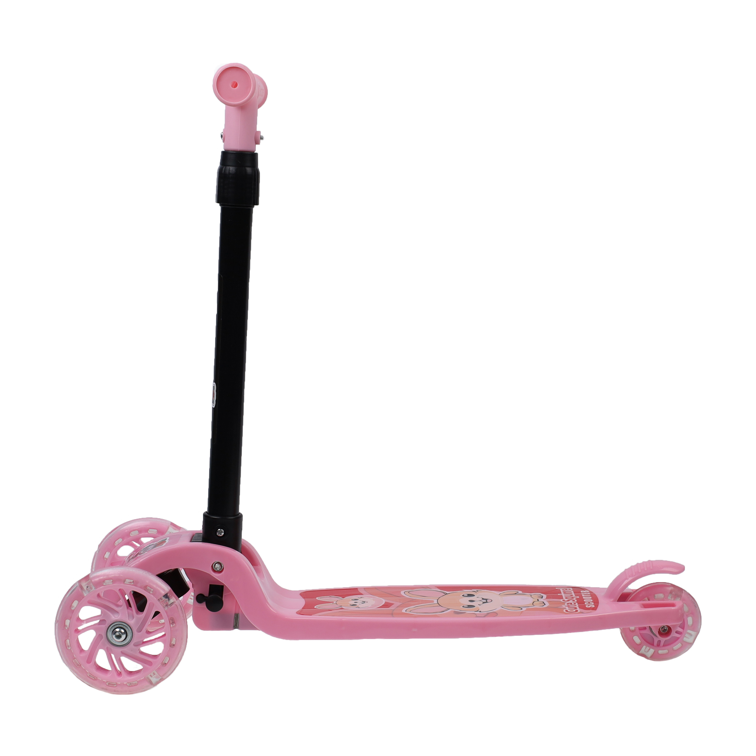 Самокат трехколесный облегчённый для детей от 3-х лет Yeenot GT105-1, нагрузка до 25кг, вес 1,2кг, светящиеся колёса 110мм, цвет розовый Белка БК/уп13