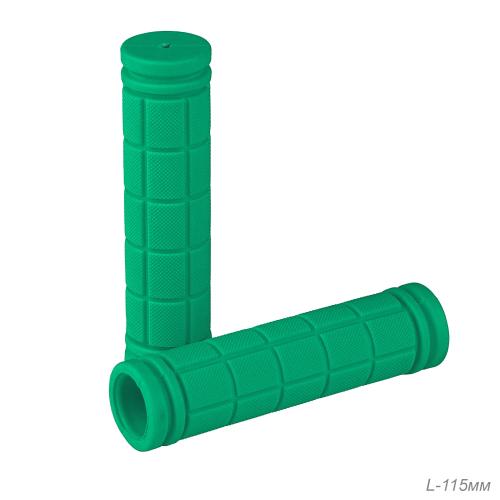 Грипсы 115 мм, "Шашечки", Материал: PVC / 2 шт / BG-CH115PVC-Green / Зеленый /уп 10/200/