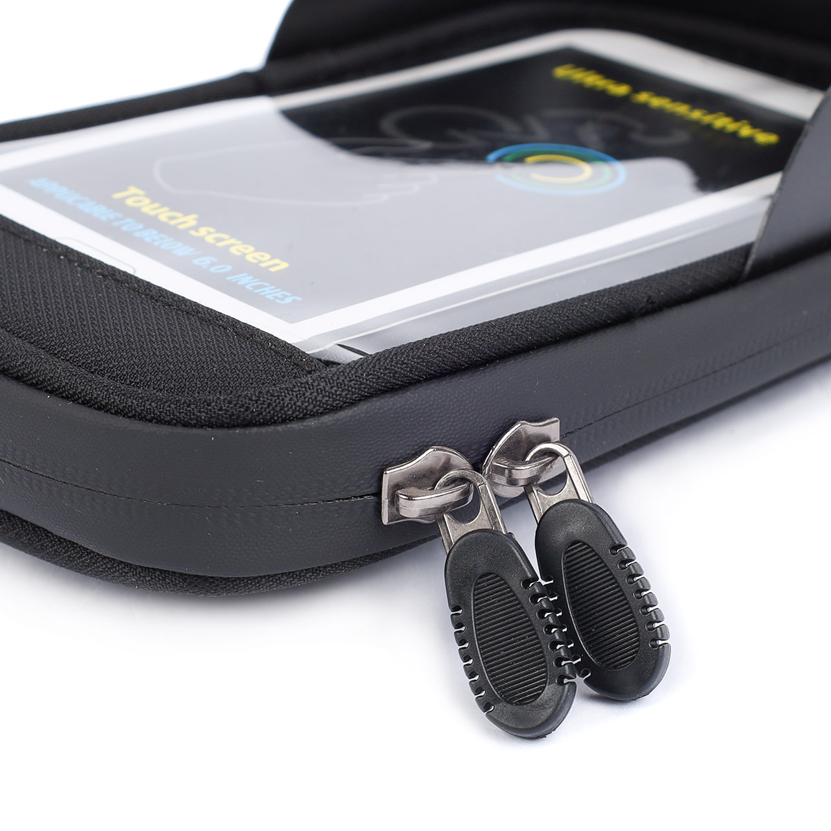 Сумка велосипедная на руль B-SOUL, для смартфона на молнии, крепление velcro, чёрно-красная, 21х6х6см /уп 40/
